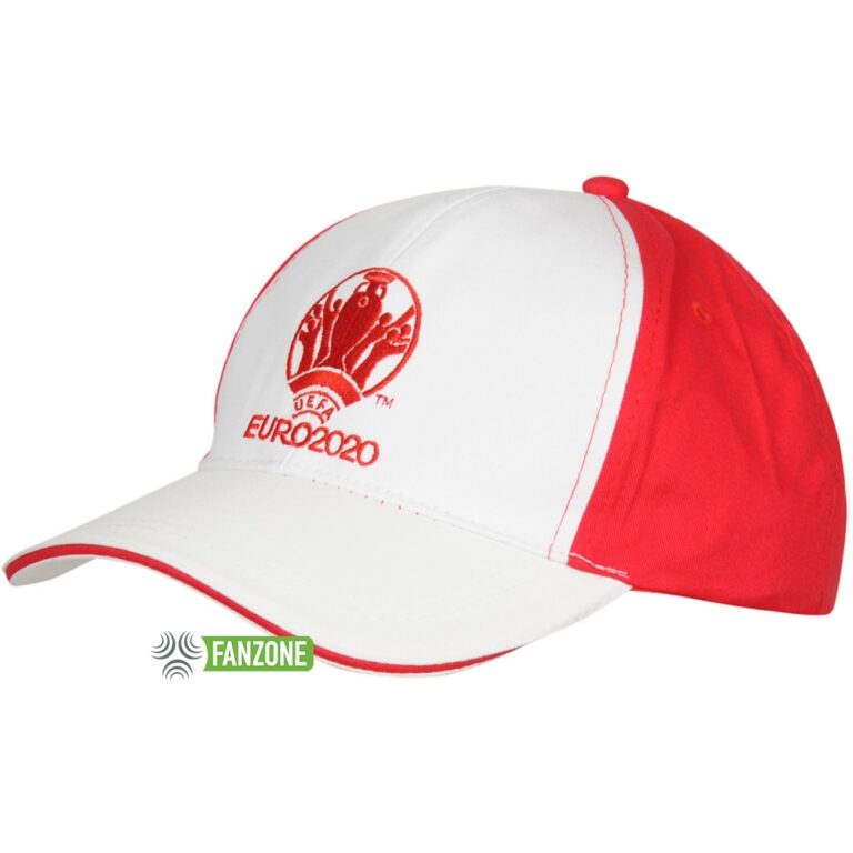 Czapka z daszkiem Euro 2020 biało-czerwona