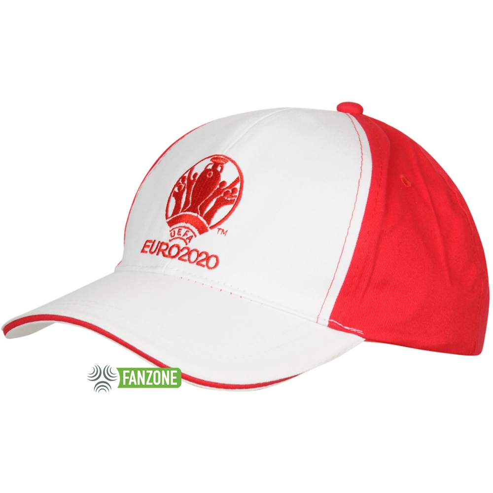 Czapka z daszkiem Euro 2020 biało-czerwona