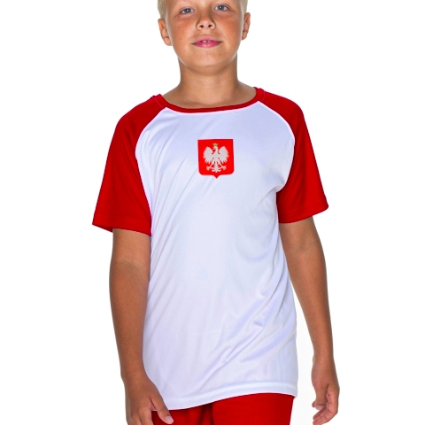 Polska - juniorska koszulka kibica reprezentacji Polski biało-czerwona