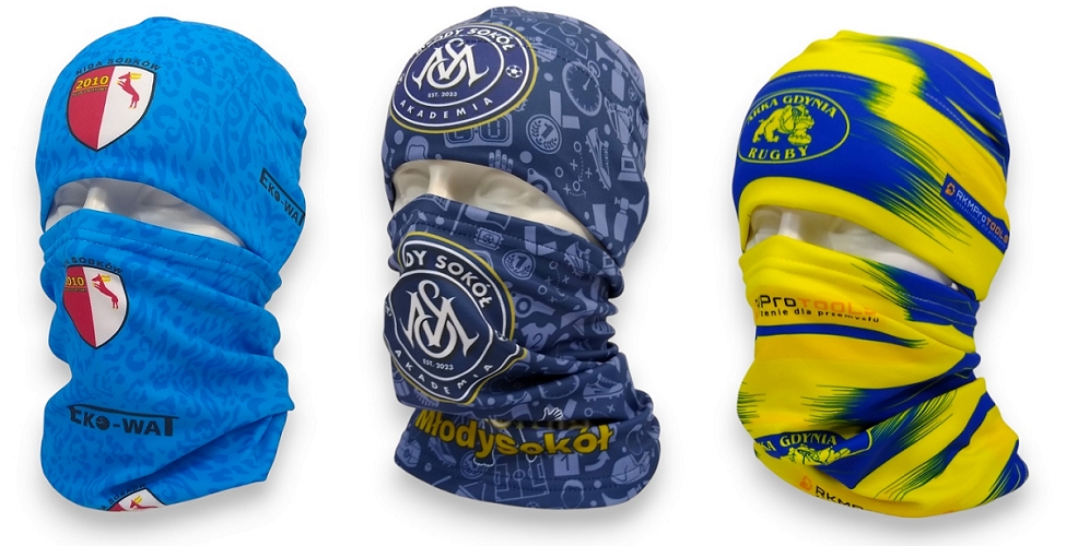Komplety sportowe: czapki + kominy