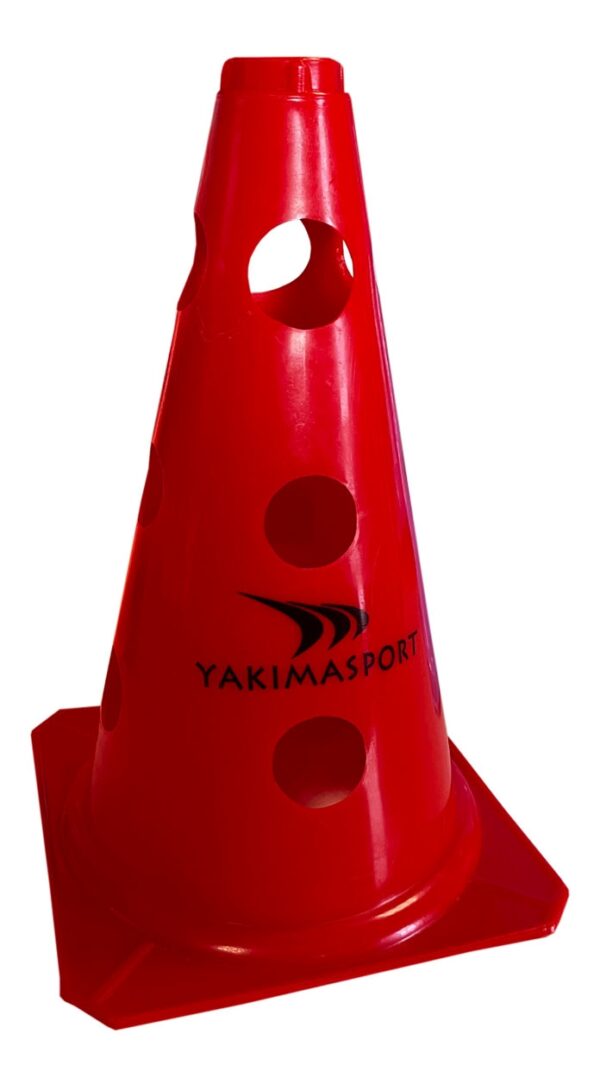 Pachołek Yakima 23cm czerwony z otworami 100606