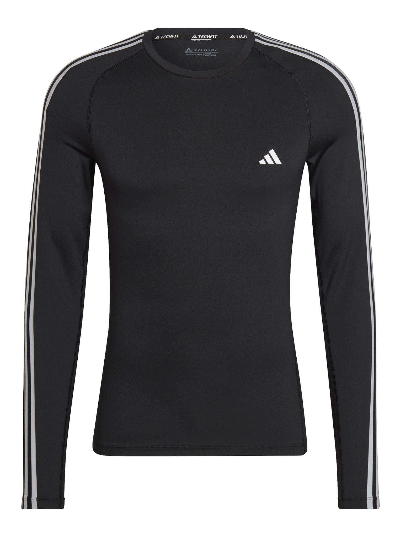 Koszulka treningowa z długim rękawem adidas Techfit 3-stripes HD3532
