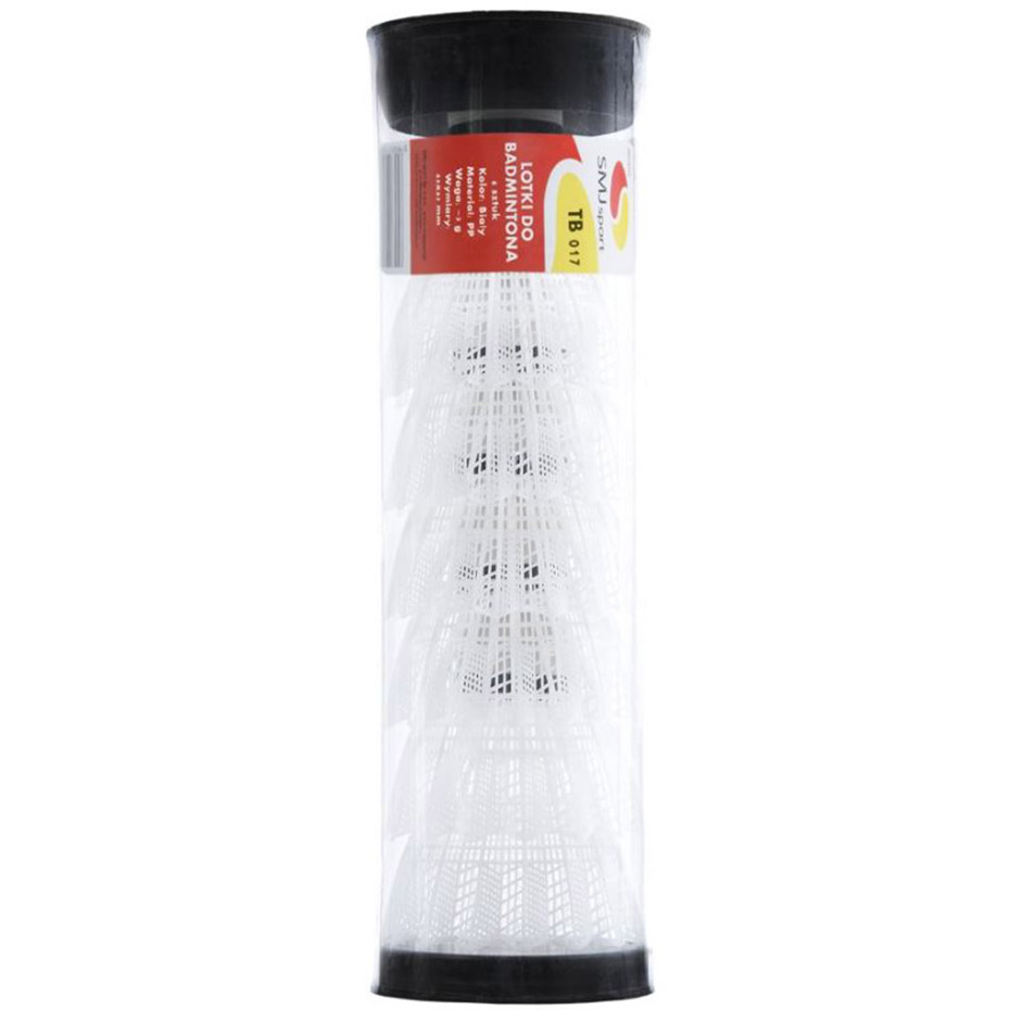 Lotki do badmintona TB017 TELOON plastik 6 szt. białe